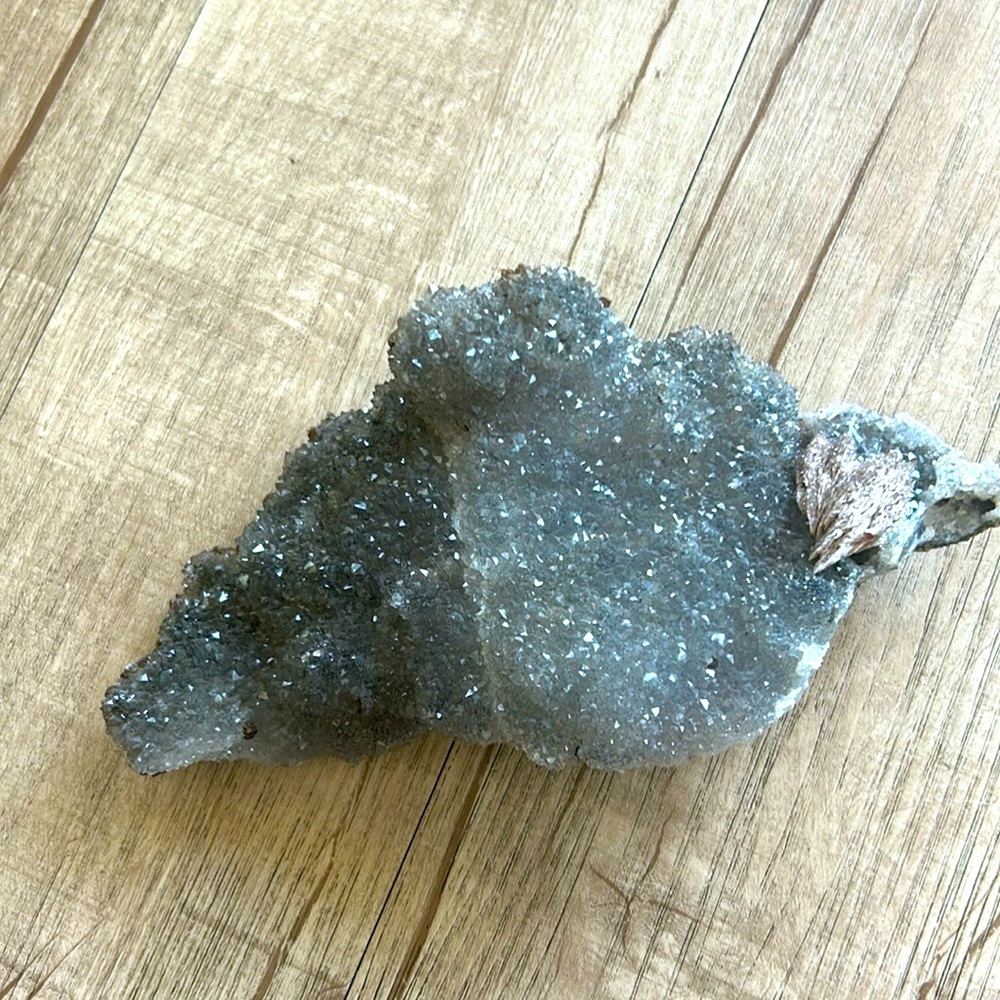 Rare Sugar Druzy Rainbow Amethyst, Iron/Mica Inclusions with Natural Backing
